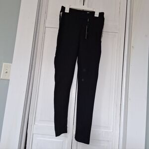 Tahari Black Skinny Women's Pants With Striped Beadwork Down Legs